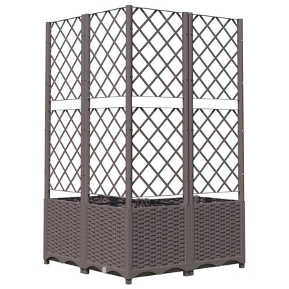 Plantenbak Met Latwerk Polypropeen 80 x 80 x 136 cm Bruin