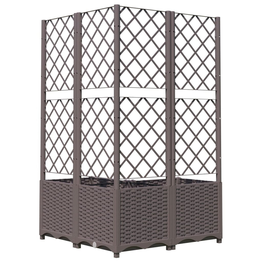 Plantenbak Met Latwerk Polypropeen 80 x 80 x 136 cm Bruin