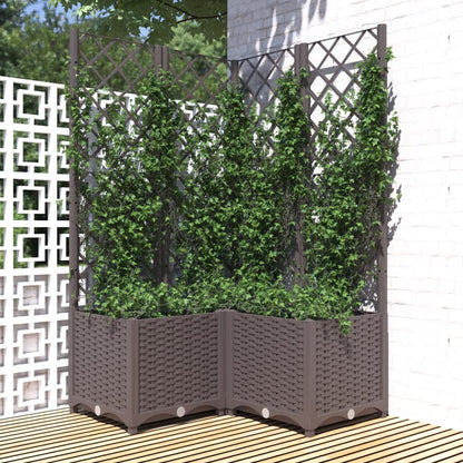 Plantenbak Met Latwerk Polypropeen 80 x 80 x 136 cm Bruin