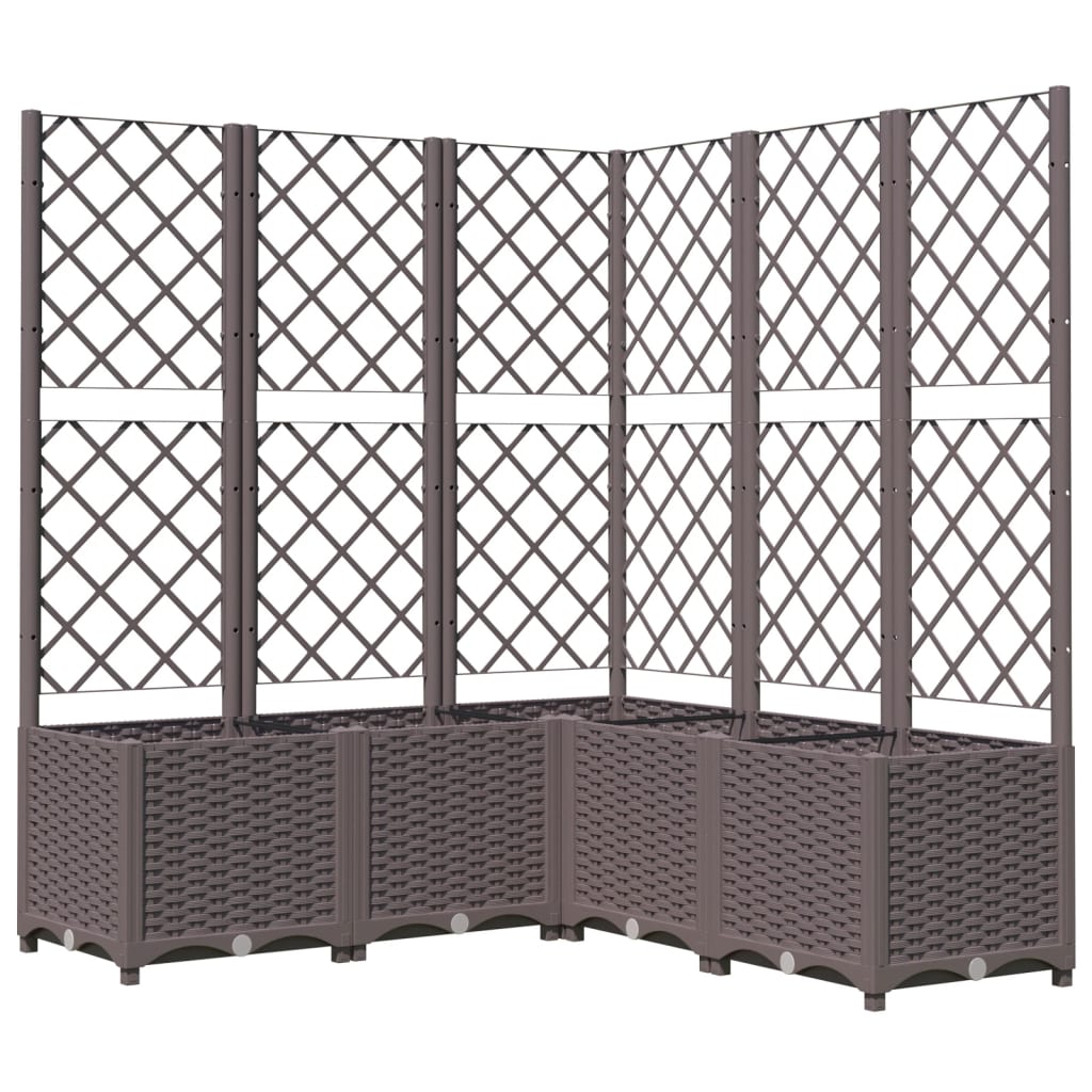 Plantenbak Met Latwerk Polypropeen 120 x 120 x 136 cm Bruin