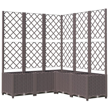 Plantenbak Met Latwerk Polypropeen 120 x 120 x 136 cm Bruin
