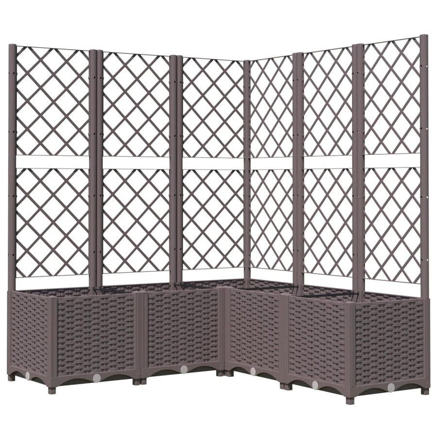 Plantenbak Met Latwerk Polypropeen 120 x 120 x 136 cm Bruin
