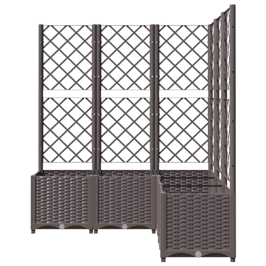 Plantenbak Met Latwerk Polypropeen 120 x 120 x 136 cm Bruin