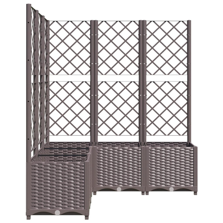 Plantenbak Met Latwerk Polypropeen 120 x 120 x 136 cm Bruin
