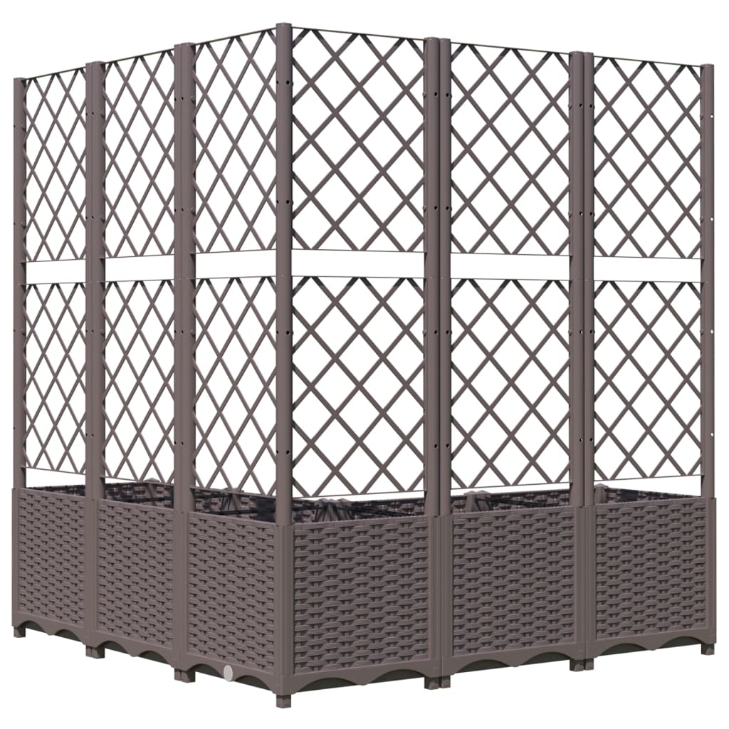 Plantenbak Met Latwerk Polypropeen 120 x 120 x 136 cm Bruin