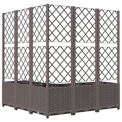 Plantenbak Met Latwerk Polypropeen 120 x 120 x 136 cm Bruin