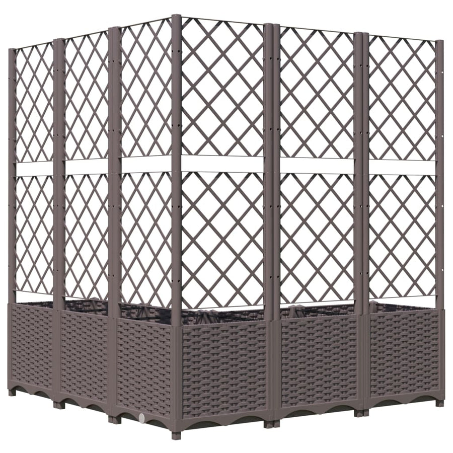 Plantenbak Met Latwerk Polypropeen 120 x 120 x 136 cm Bruin