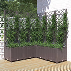 Plantenbak met latwerk 120x120x136 cm bruin