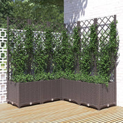 Plantenbak met latwerk 120x120x136 cm bruin