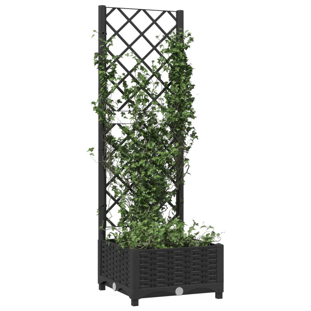 Plantenbak Met Latwerk 40X40X2,5 Cm Polypropeen 40 x 40 x 121.5 cm Zwart