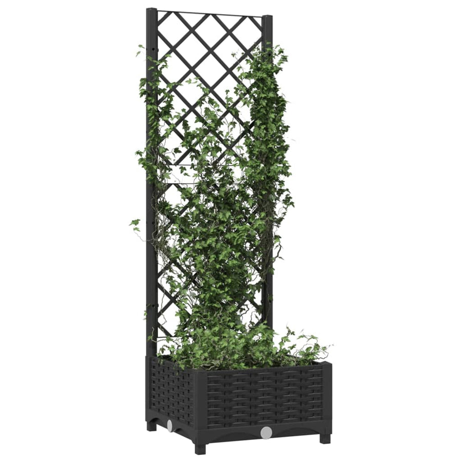 Plantenbak Met Latwerk 40X40X2,5 Cm Polypropeen 40 x 40 x 121.5 cm Zwart