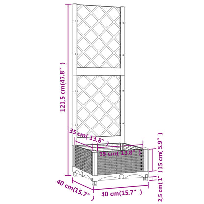 Plantenbak Met Latwerk 40X40X2,5 Cm Polypropeen 40 x 40 x 121.5 cm Zwart