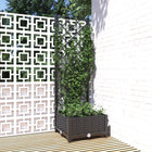 Plantenbak met trellis 40x40x121,5 cm zwart PP