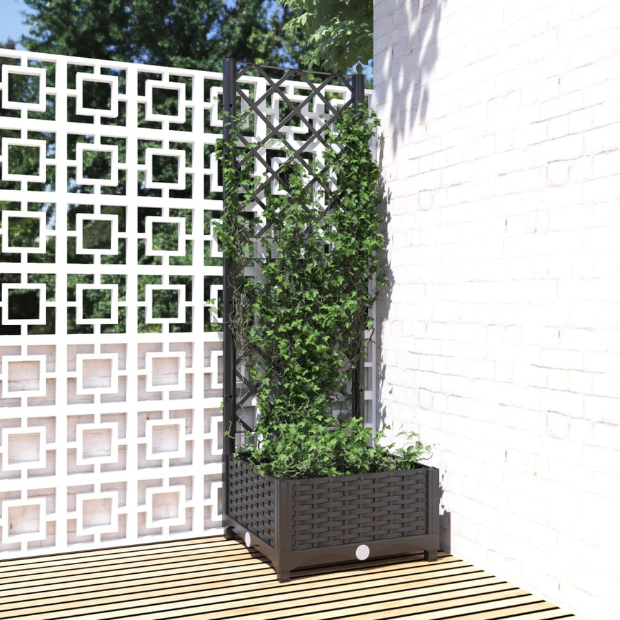 Plantenbak Met Latwerk 40X40X2,5 Cm Polypropeen 40 x 40 x 121.5 cm Zwart