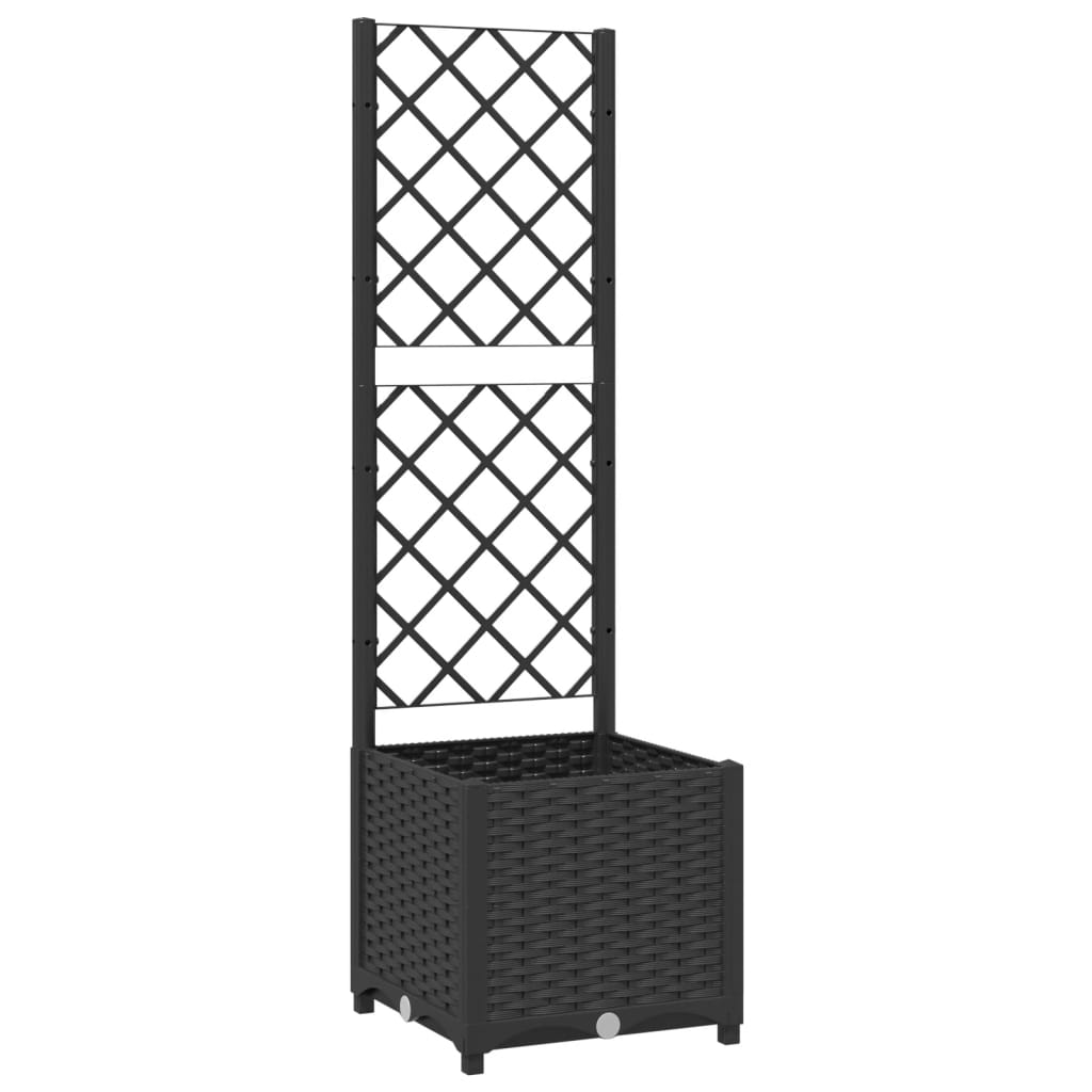 Plantenbak Met Latwerk Polypropeen 40 x 40 x 136 cm Zwart
