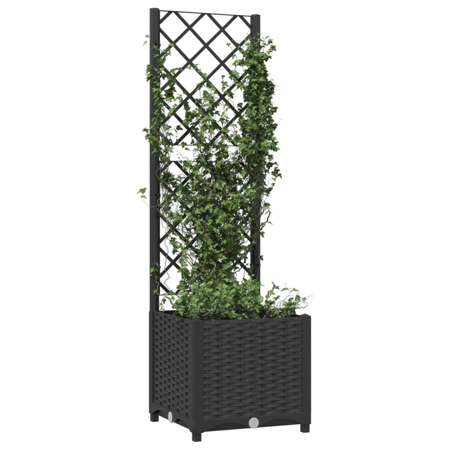 Plantenbak Met Latwerk Polypropeen 40 x 40 x 136 cm Zwart