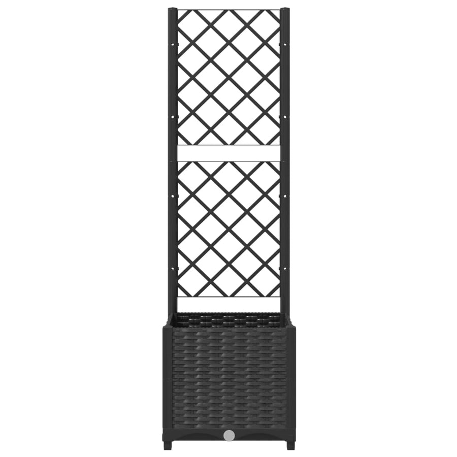 Plantenbak Met Latwerk Polypropeen 40 x 40 x 136 cm Zwart