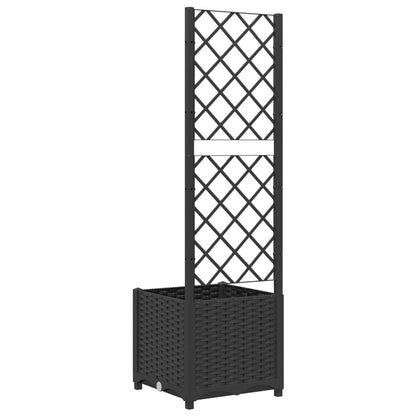 Plantenbak Met Latwerk Polypropeen 40 x 40 x 136 cm Zwart