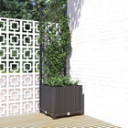 Plantenbak met trellis 40x40x136 cm zwart