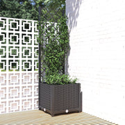 Plantenbak met trellis 40x40x136 cm zwart
