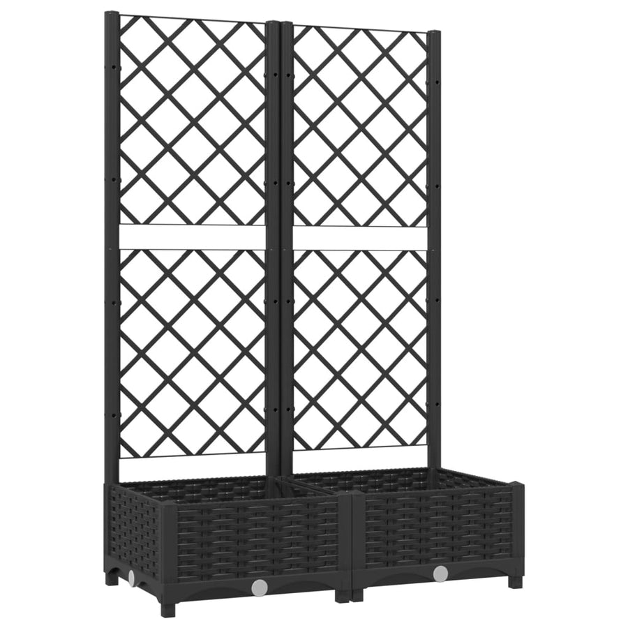 Plantenbak Met Latwerk 80X40X2,5 Cm Polypropeen 80 x 40 x 121.5 cm Zwart