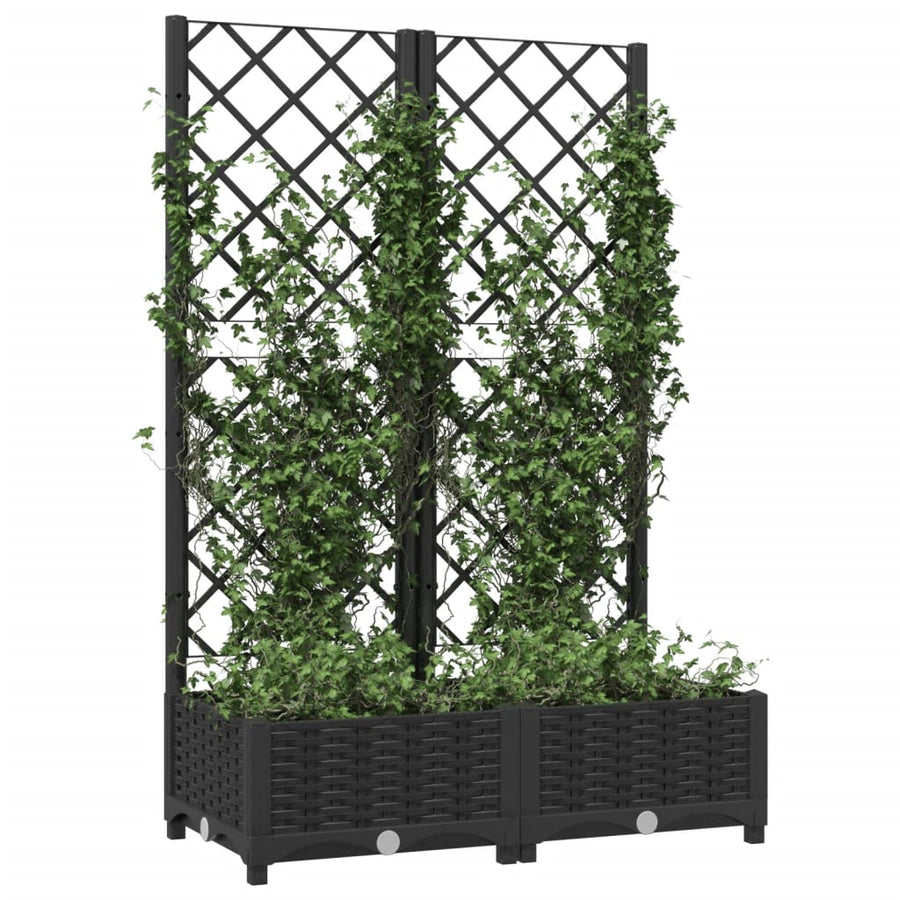 Plantenbak Met Latwerk 80X40X2,5 Cm Polypropeen 80 x 40 x 121.5 cm Zwart