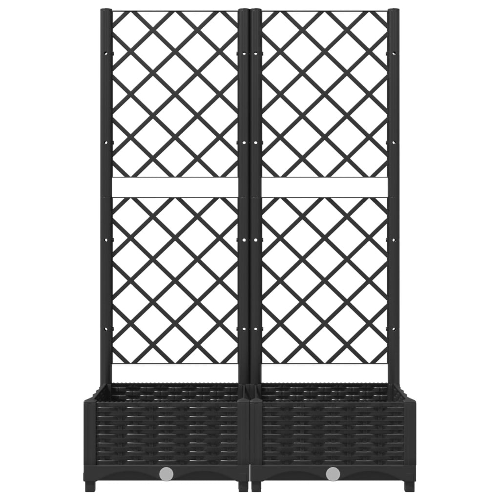 Plantenbak Met Latwerk 80X40X2,5 Cm Polypropeen 80 x 40 x 121.5 cm Zwart