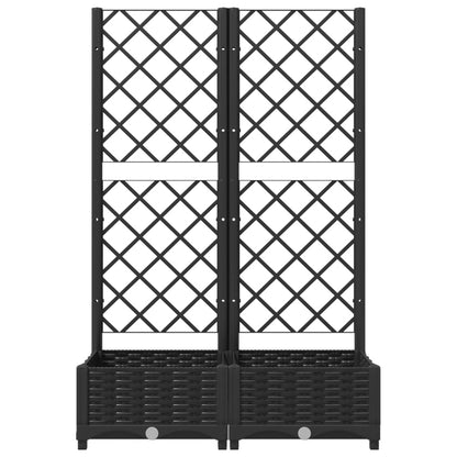 Plantenbak Met Latwerk 80X40X2,5 Cm Polypropeen 80 x 40 x 121.5 cm Zwart
