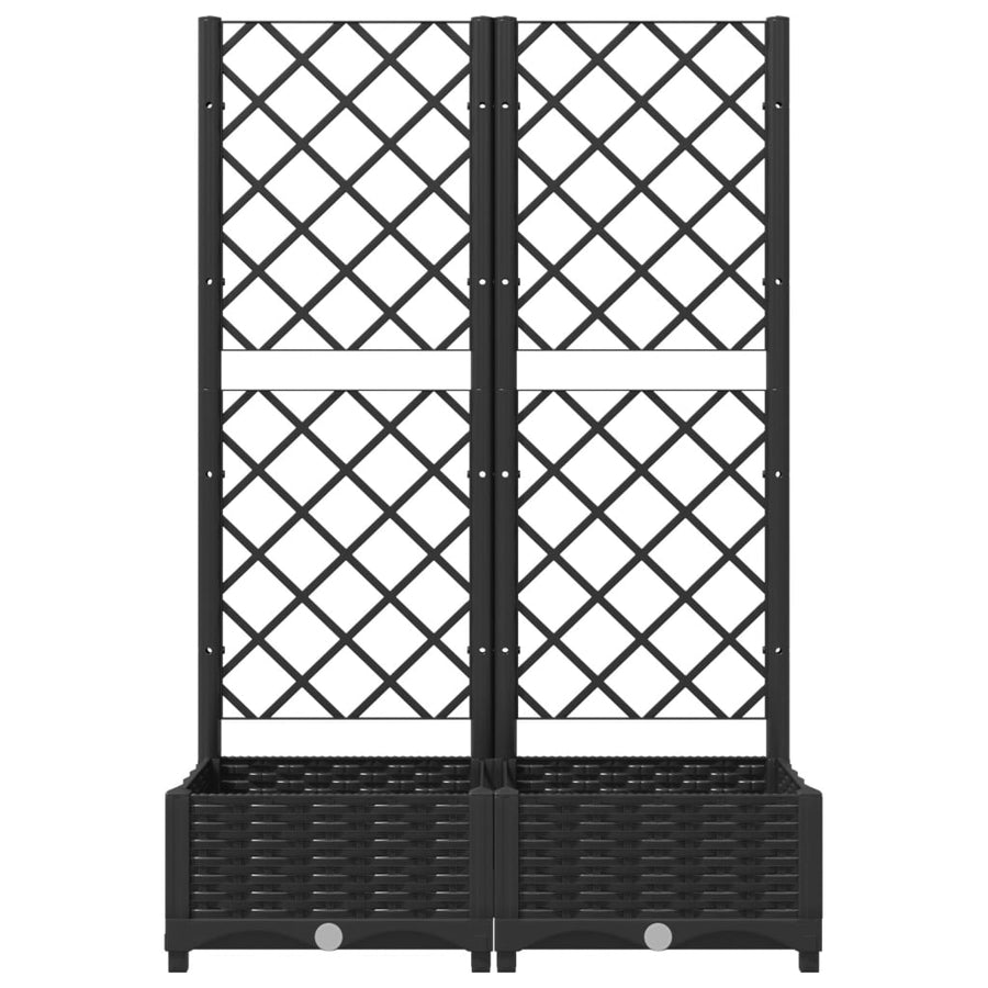 Plantenbak Met Latwerk 80X40X2,5 Cm Polypropeen 80 x 40 x 121.5 cm Zwart