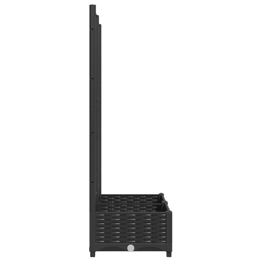 Plantenbak Met Latwerk 80X40X2,5 Cm Polypropeen 80 x 40 x 121.5 cm Zwart