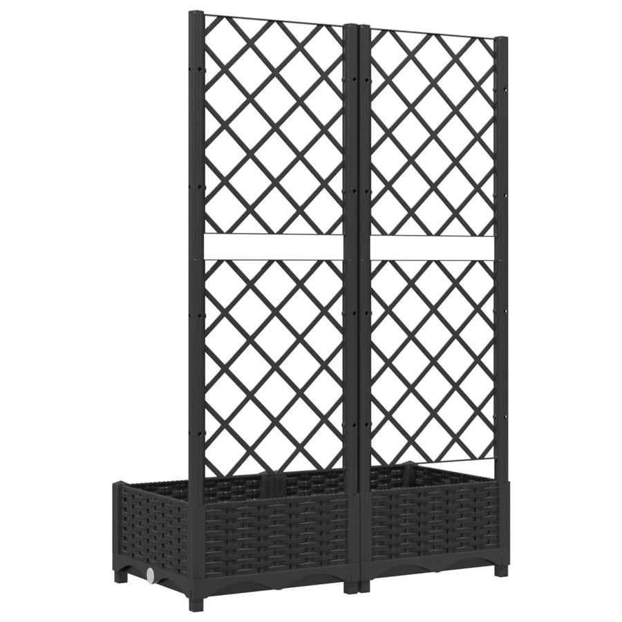 Plantenbak Met Latwerk 80X40X2,5 Cm Polypropeen 80 x 40 x 121.5 cm Zwart