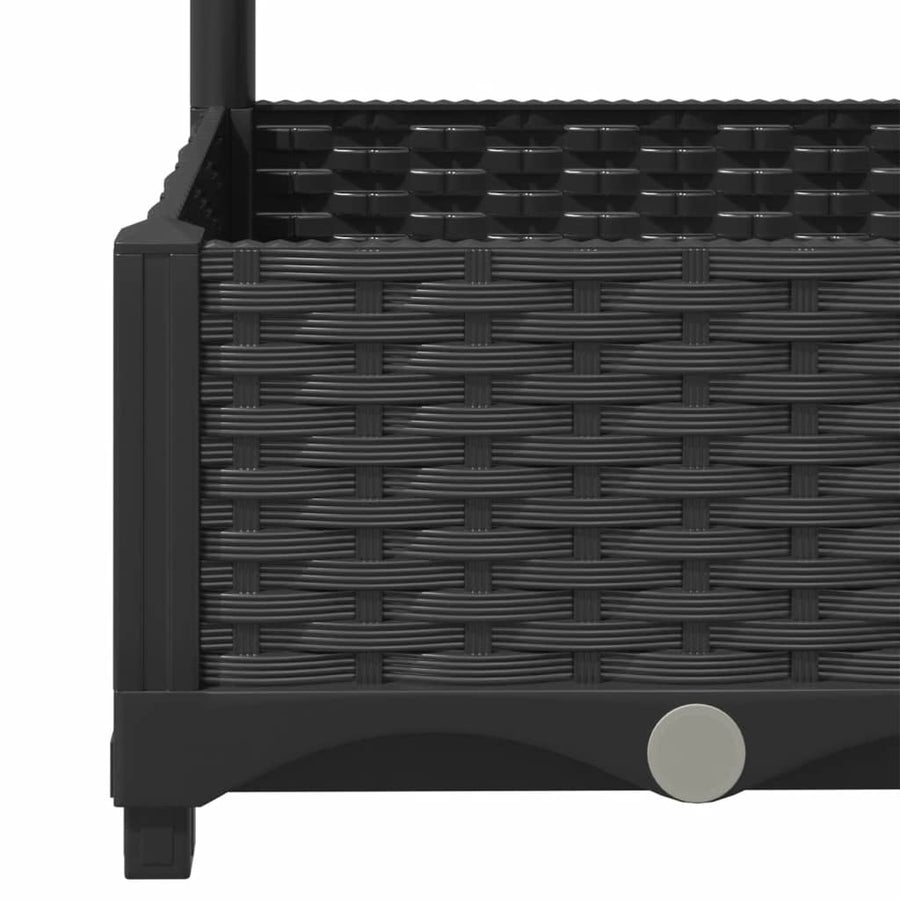 Plantenbak Met Latwerk 80X40X2,5 Cm Polypropeen 80 x 40 x 121.5 cm Zwart