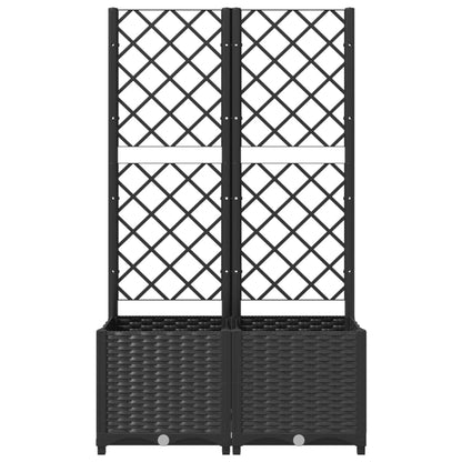 Plantenbak Met Latwerk Polypropeen 80 x 40 x 136 cm Zwart