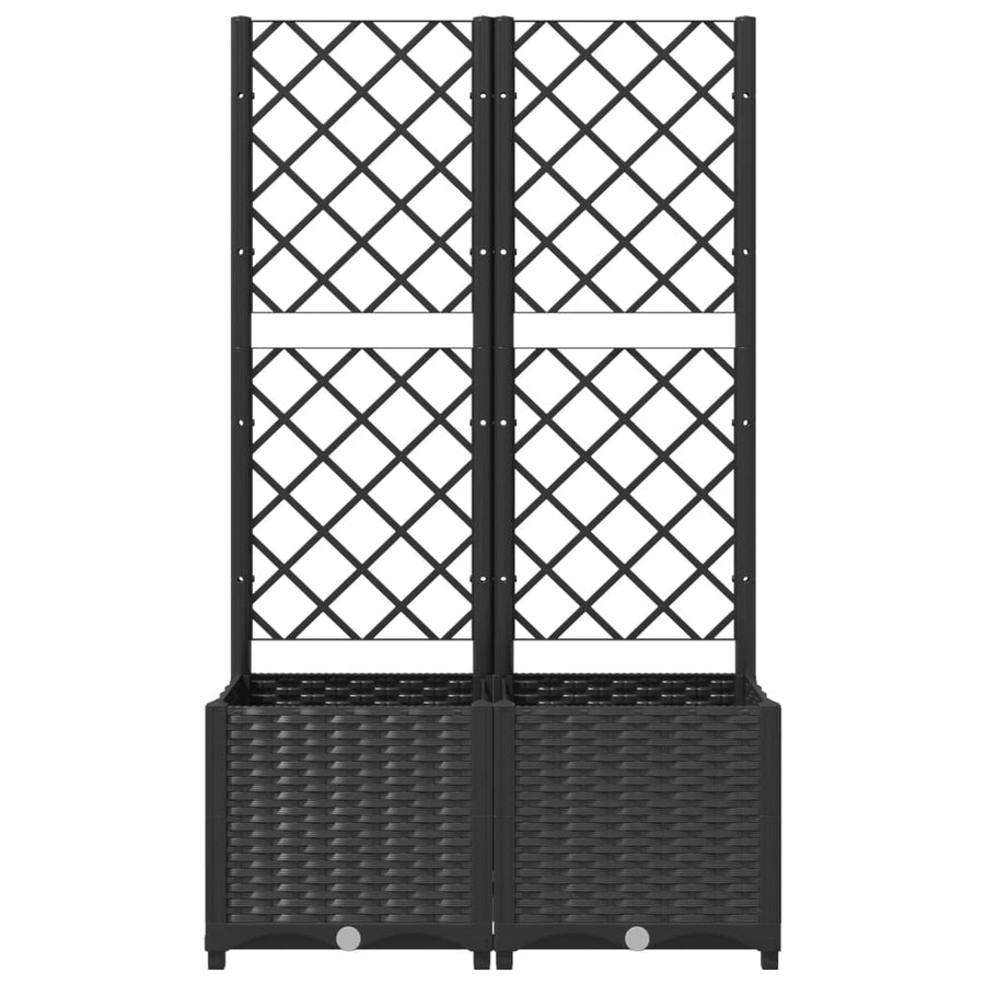 Plantenbak Met Latwerk Polypropeen 80 x 40 x 136 cm Zwart
