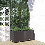 Plantenbak met latwerk 80x40x136 cm zwart
