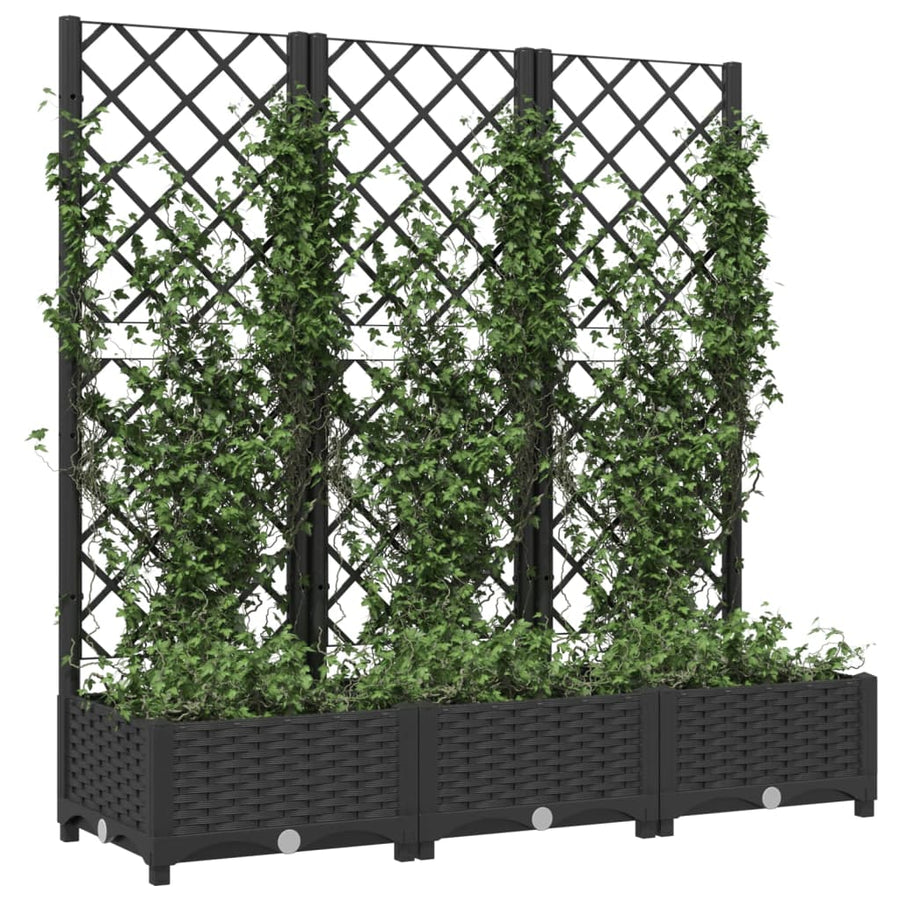 Plantenbak Met Latwerk 20X40X2,5 Cm Polypropeen 120 x 40 x 121.5 cm Zwart
