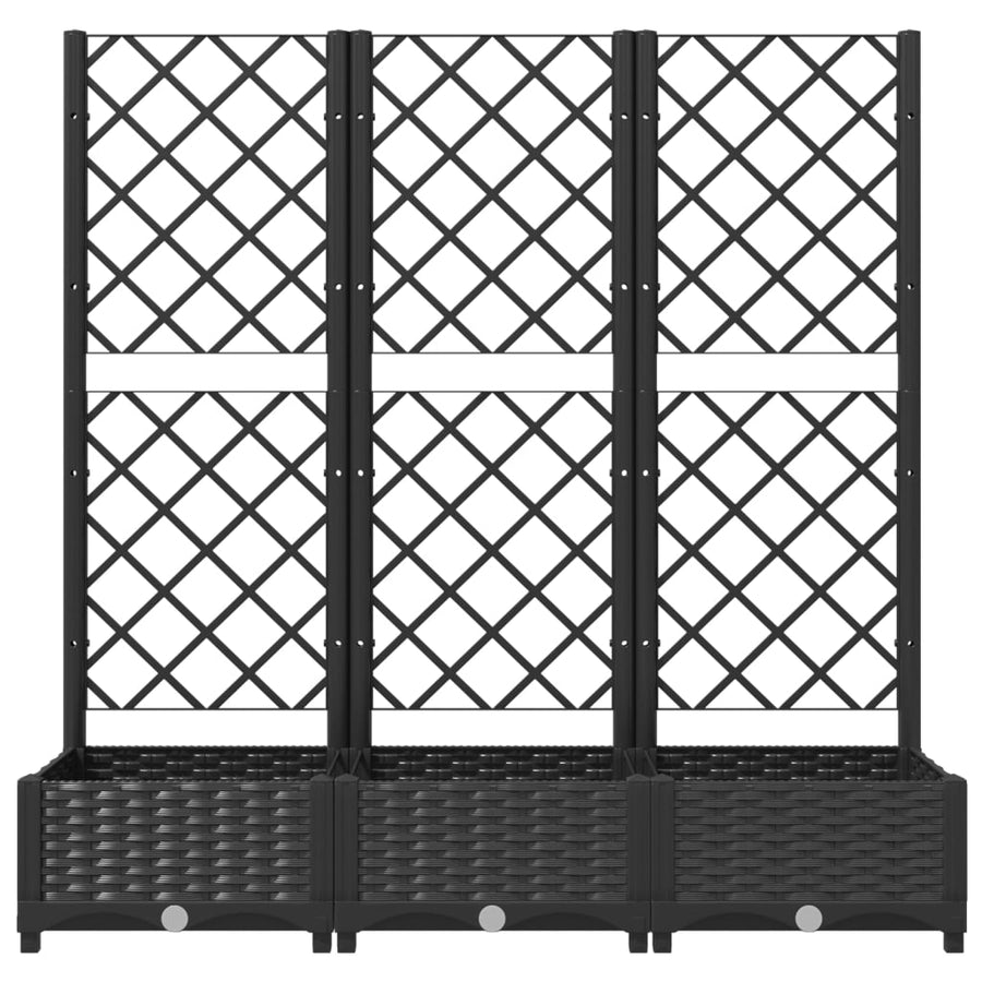 Plantenbak Met Latwerk 20X40X2,5 Cm Polypropeen 120 x 40 x 121.5 cm Zwart