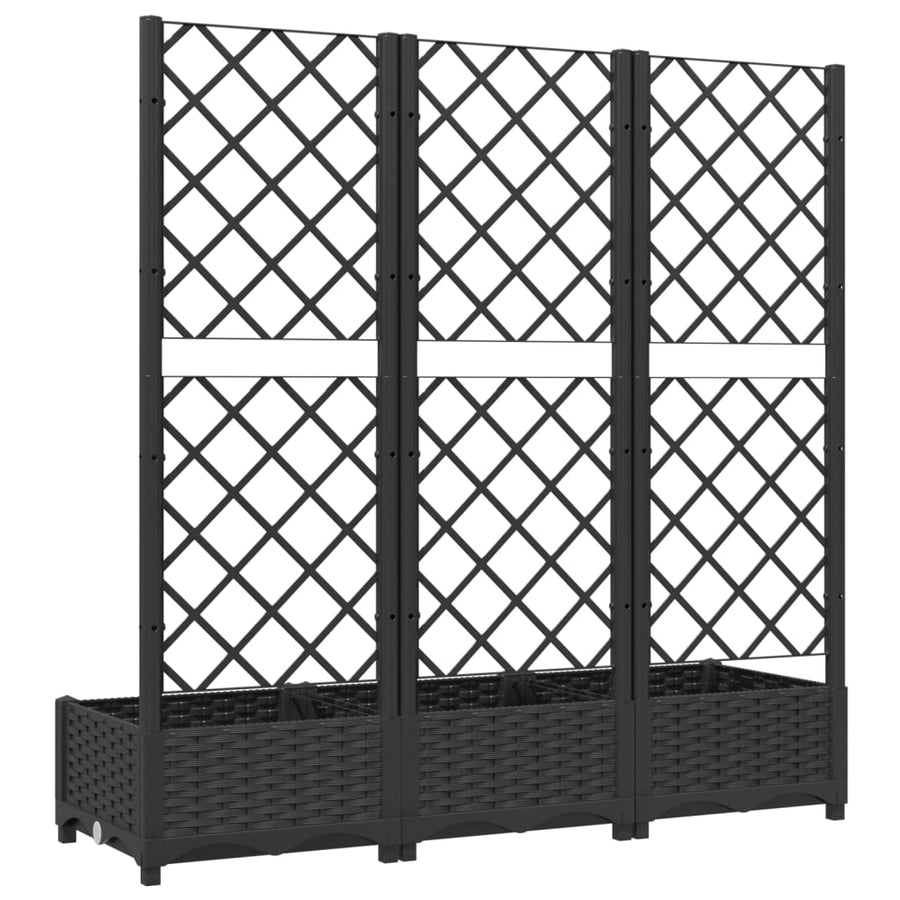 Plantenbak Met Latwerk 20X40X2,5 Cm Polypropeen 120 x 40 x 121.5 cm Zwart