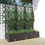 Plantenbak met trellis 120x40x121,5 cm zwart