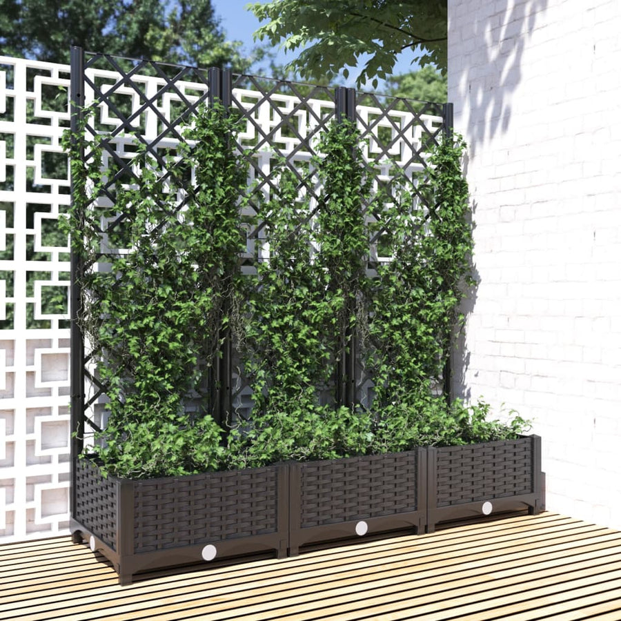 Plantenbak Met Latwerk 20X40X2,5 Cm Polypropeen 120 x 40 x 121.5 cm Zwart