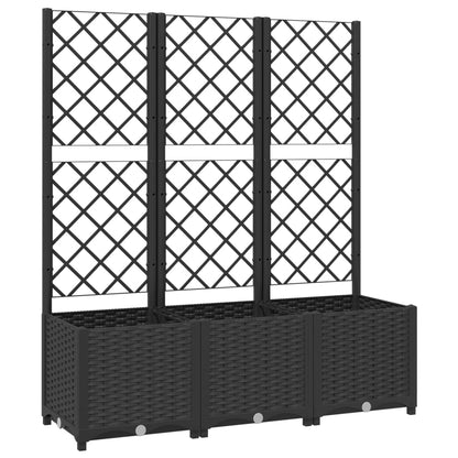 Plantenbak Met Latwerk Polypropeen 120 x 40 x 136 cm Zwart