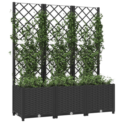 Plantenbak Met Latwerk Polypropeen 120 x 40 x 136 cm Zwart