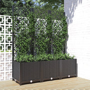 Plantenbak met trellis 120x40x136 cm zwart
