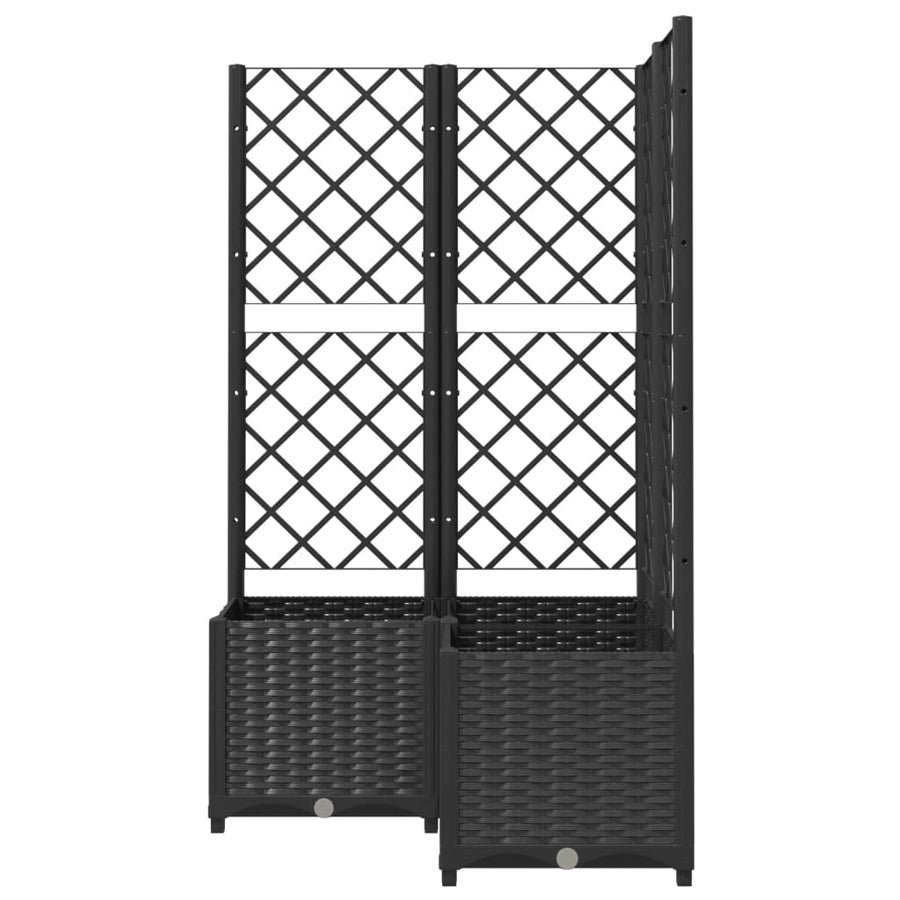 Plantenbak Met Latwerk Polypropeen 80 x 80 x 136 cm Zwart