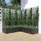 Plantenbak met latwerk 120x120x121,5 cm zwart
