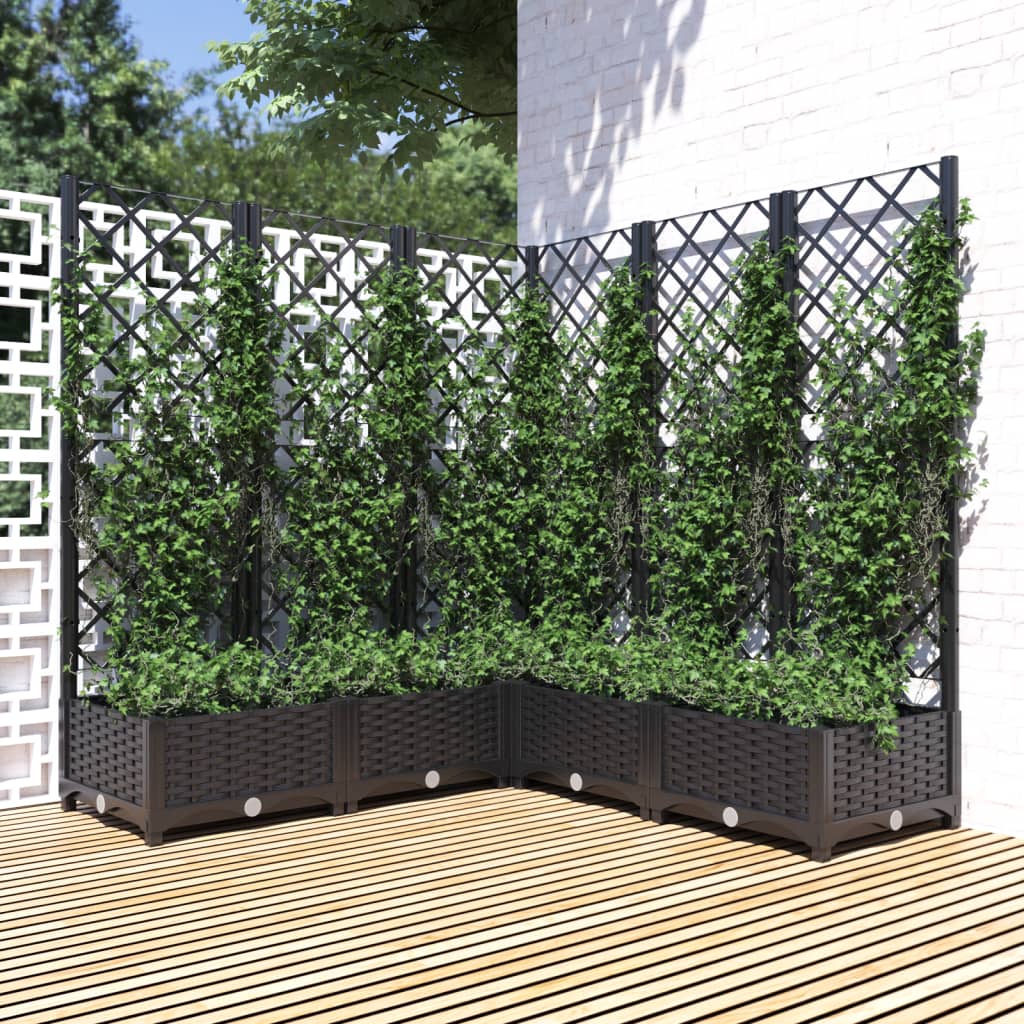 Plantenbak Met Latwerk 20X20X2,5 Cm Polypropeen 120 x 120 x 121.5 cm Zwart