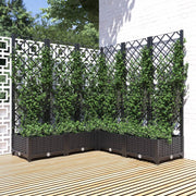Plantenbak met latwerk 120x120x121,5 cm zwart