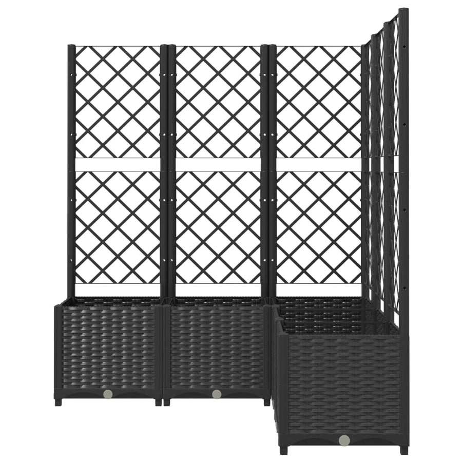 Plantenbak Met Latwerk Polypropeen 120 x 120 x 136 cm Zwart