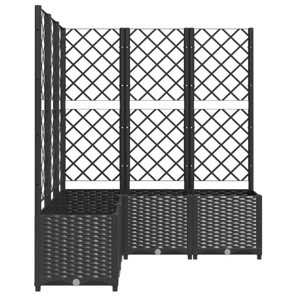 Plantenbak Met Latwerk Polypropeen 120 x 120 x 136 cm Zwart