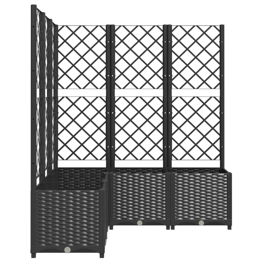 Plantenbak Met Latwerk Polypropeen 120 x 120 x 136 cm Zwart
